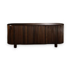 Fabienne walnut wood cabinet sideboard front view with natural finish.