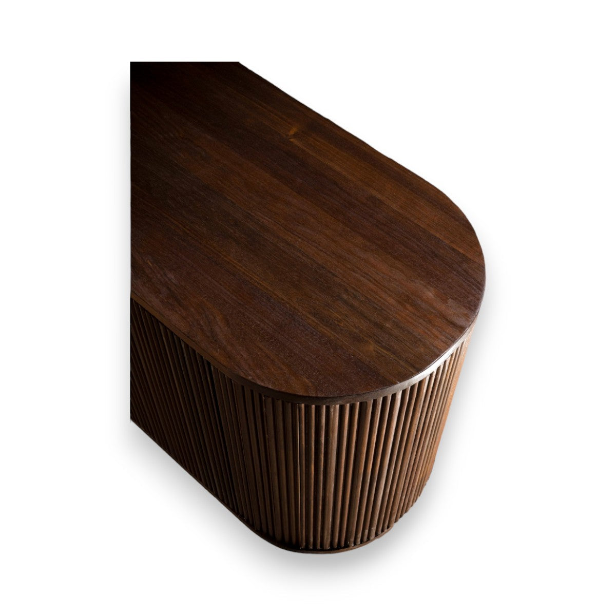 Close-up of natural walnut wood grain and rich brown texture.