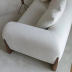 Garin 3 Seater Boucle & Walnut Wood Sofa 6