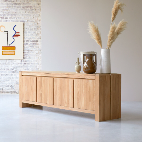 Halen Oak Wood Cabinet & Sideboard front view