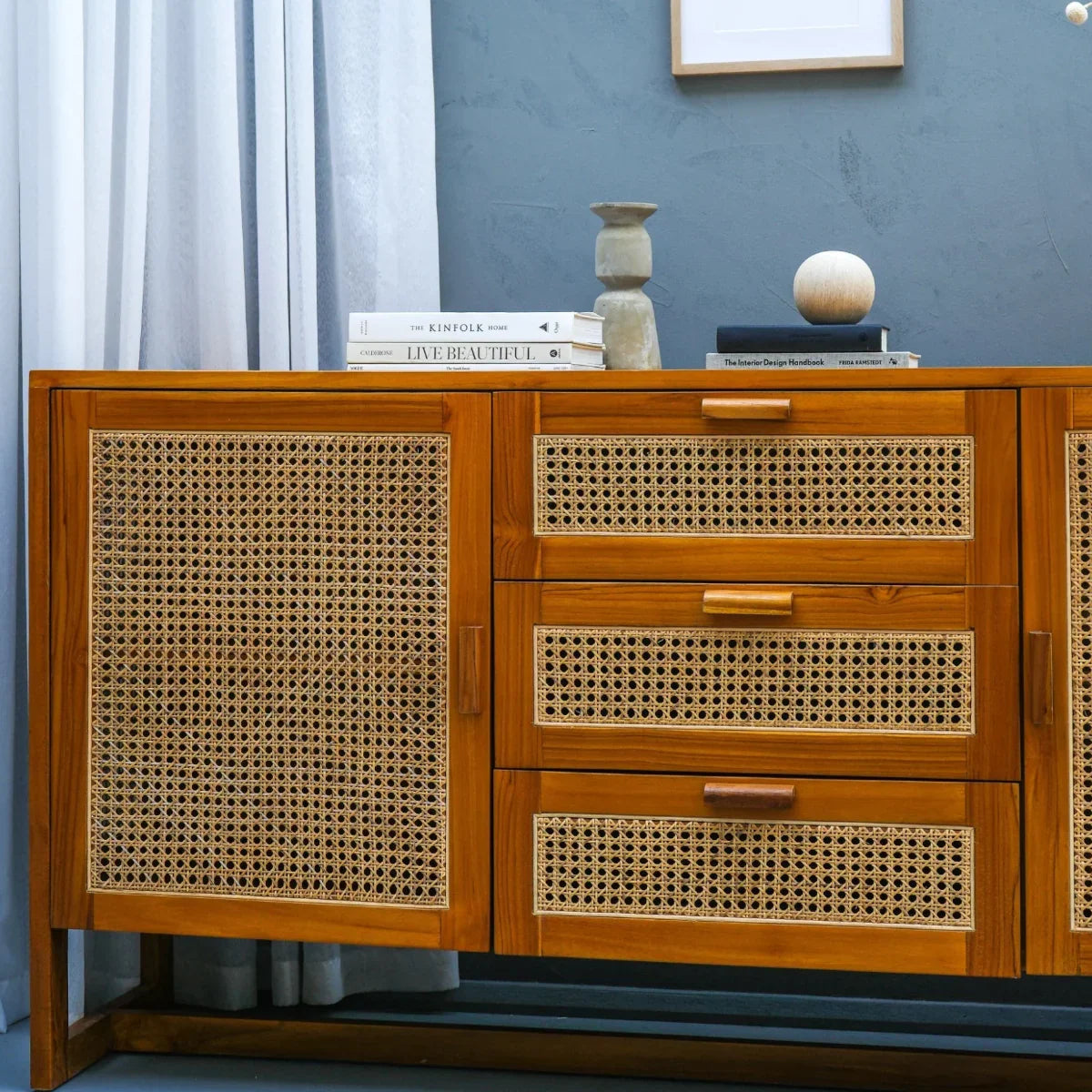 Harena Teak Wood Cabinet & Sideboard front view