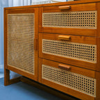 Harena Teak Wood Cabinet & Sideboard angled view