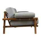 Henri Teak Wood & Fabric 3 Seater Sofa – Stylish and Durable Living Room Furniture
