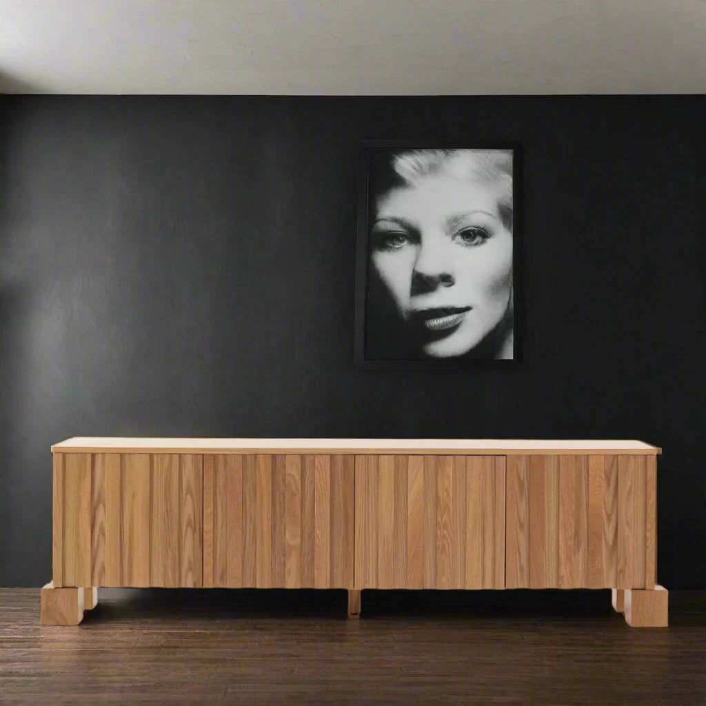 Nolan Natural Wooden TV Unit modern media console