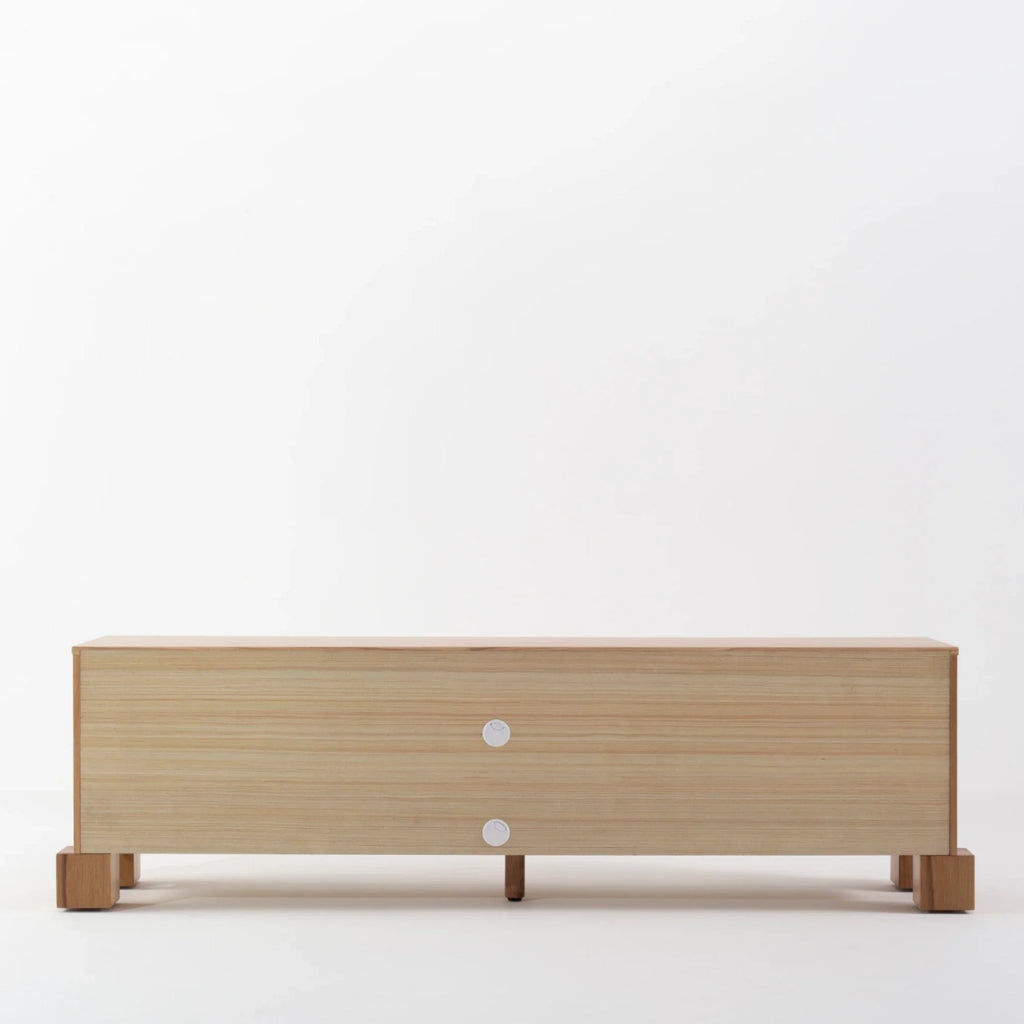 Nolan Natural Wooden TV Unit back view