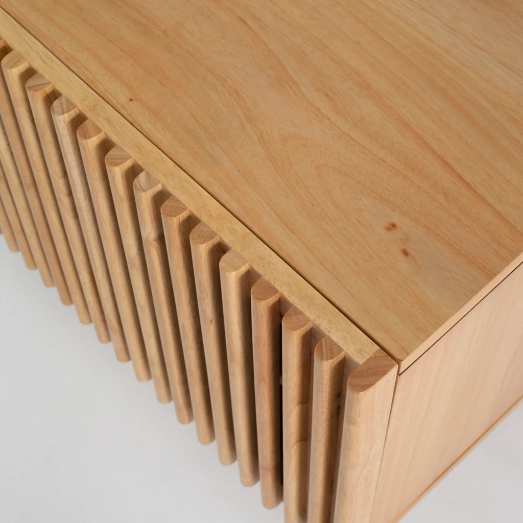 Julian Natural Wooden TV Unit top surface view