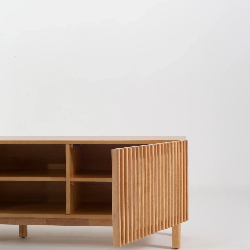 Julian Natural Wooden TV Unit shelf detail