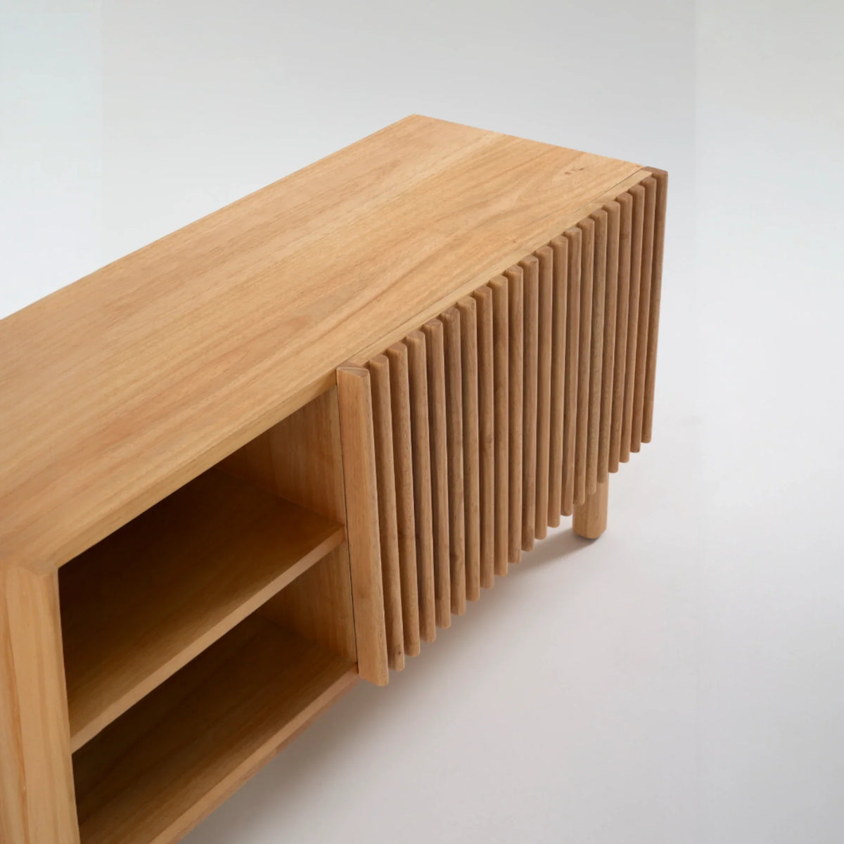 Julian Natural Wooden TV Unit right side view