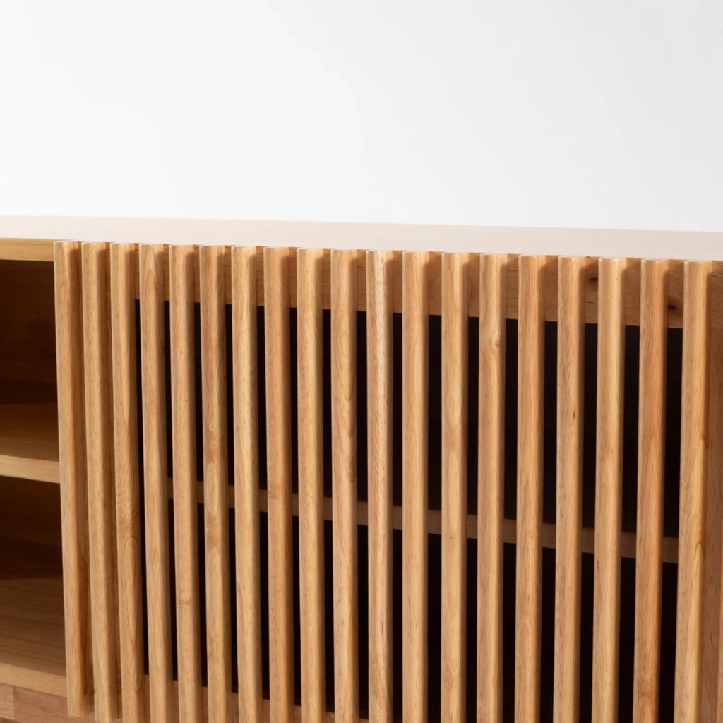 Julian Natural Wooden TV Unit front detail