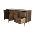 Ianna Walnut Wood Sideboard open interior storage