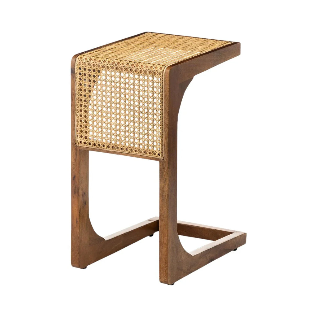 Jace Teak Wood & Cane Side Table