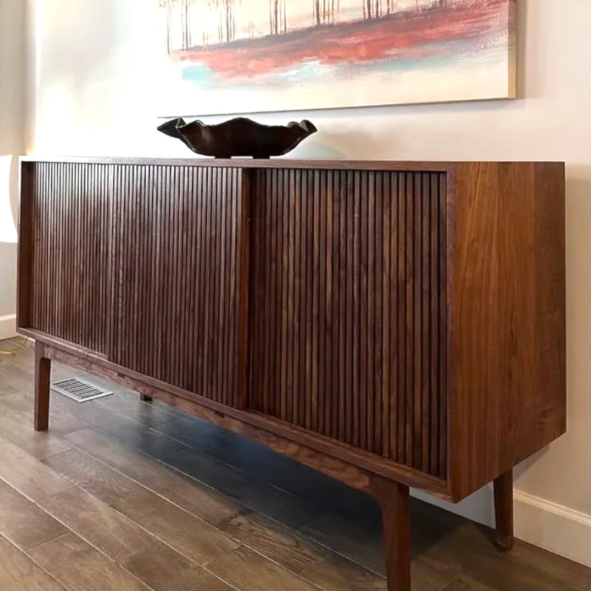 Jace Walnut Wood Cabinet & Sideboard side view