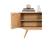 Jacek Oak Wood Sideboard with open drawers View