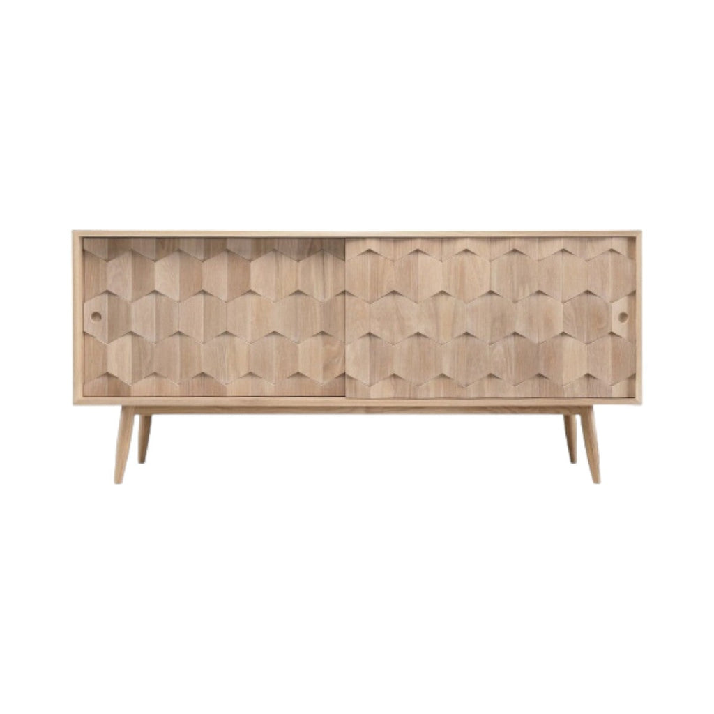 Jara Oak Wood Sideboard front view in natural oak finish