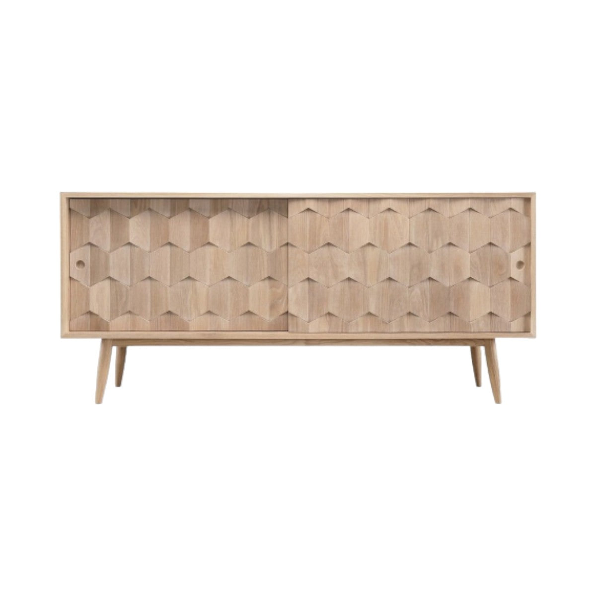 Jara Oak Wood Sideboard front view in natural oak finish