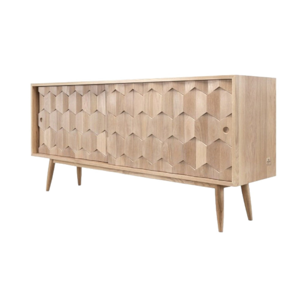 Jara Oak Wood Sideboard side profile view