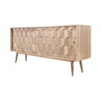 Jara Oak Wood Sideboard side profile view