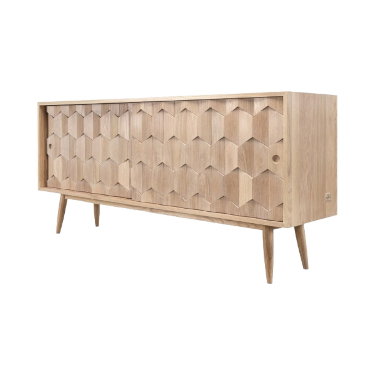Jara Oak Wood Sideboard side profile view