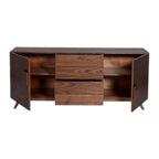 Kalenna Walnut Wood Cabinet & Sideboard with generous internal shelving space