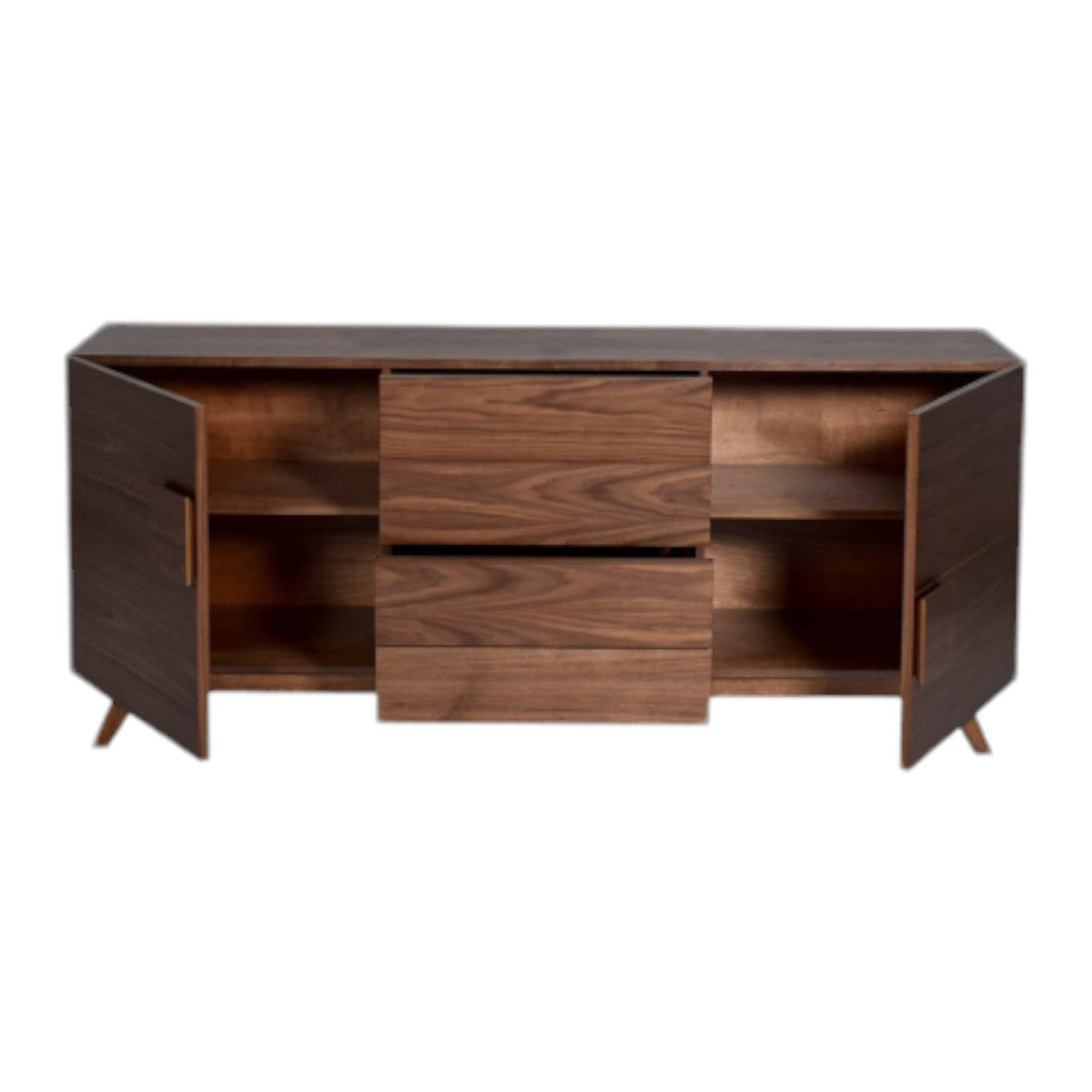 Kalenna Walnut Wood Cabinet & Sideboard with generous internal shelving space