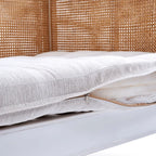 Karsten Teak Wood & Rattan 3 Seater Sofa