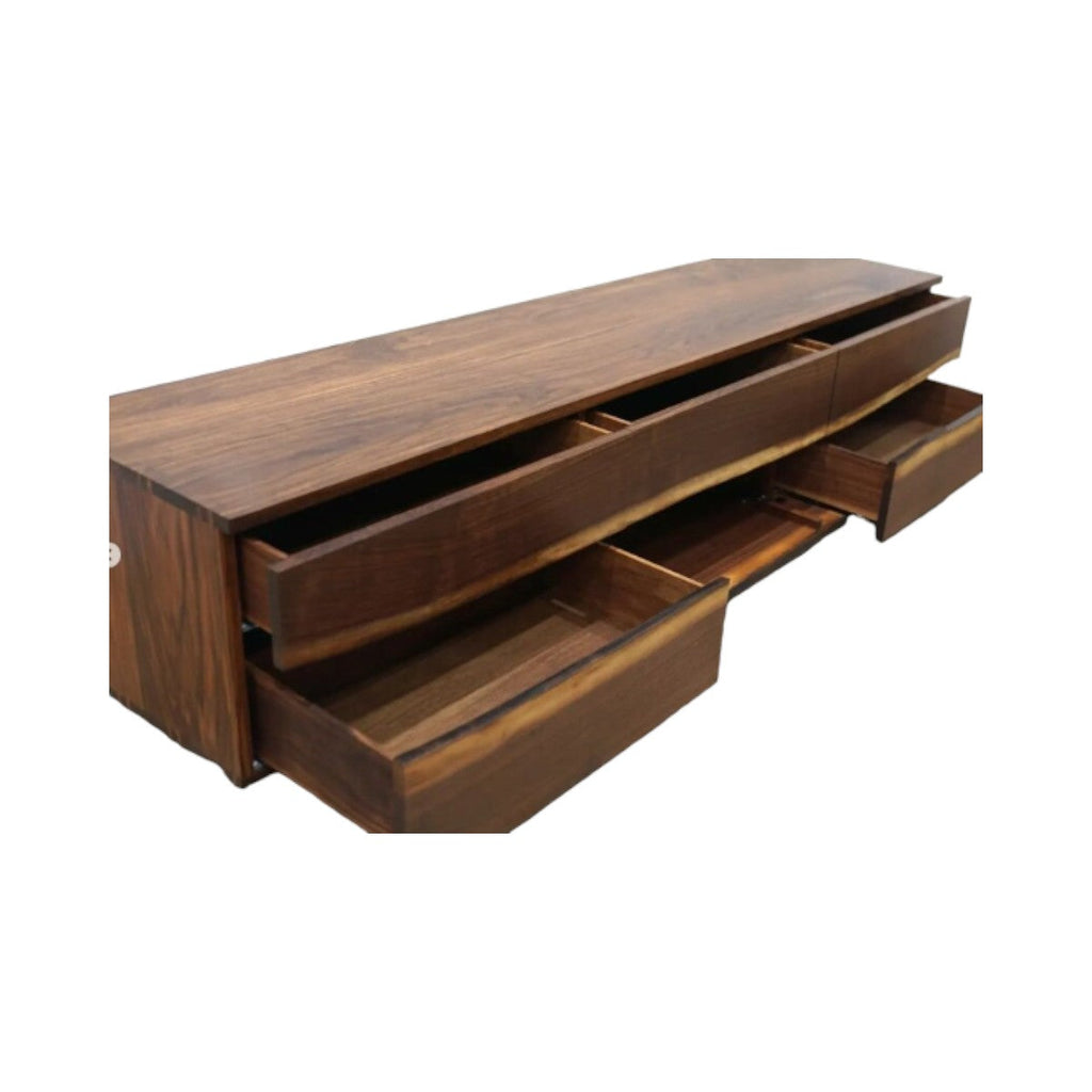 Mace oak cabinet with open doors showing internal shelving