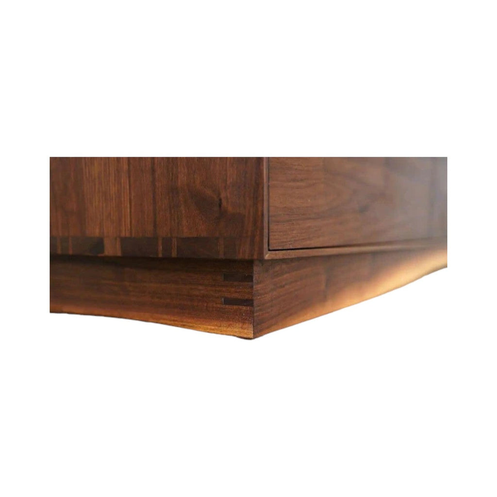 Maceo solid walnut wood cabinet side profile.