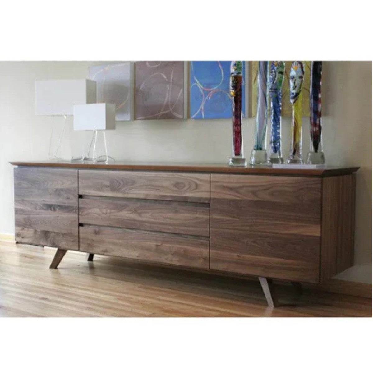 Macon Walnut Wood Cabinet & Sideboard front view