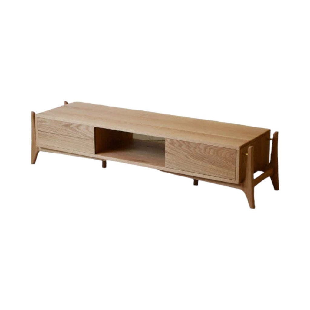 Malina Oak Wood TV Unit Cabinet & Sideboard front view