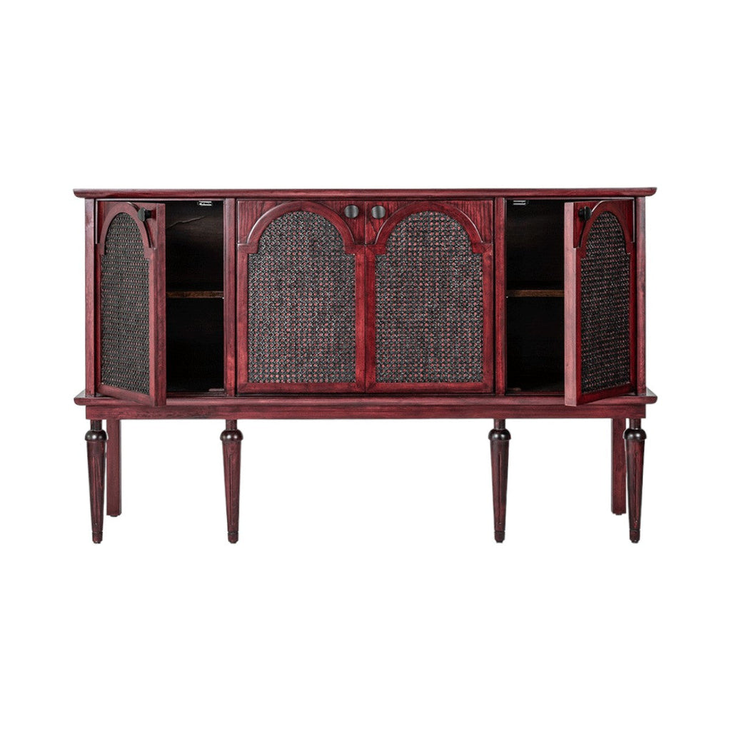 Malvina Oak Sideboard front view in Red Polish Satin finish
