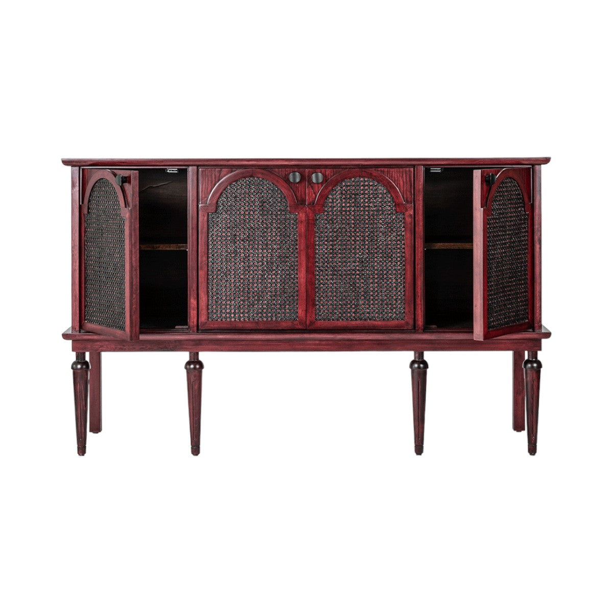 Malvina Oak Sideboard front view in Red Polish Satin finish