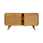 Maram Oak Wood Sideboard with open drawers