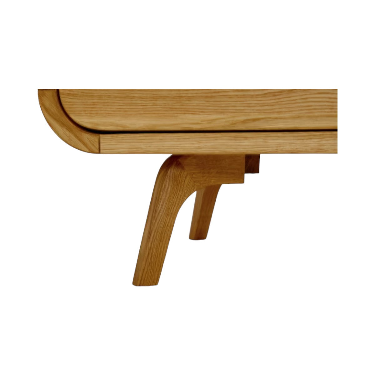 Maram Oak Wood Sideboard sturdy solid wood legs and base detail