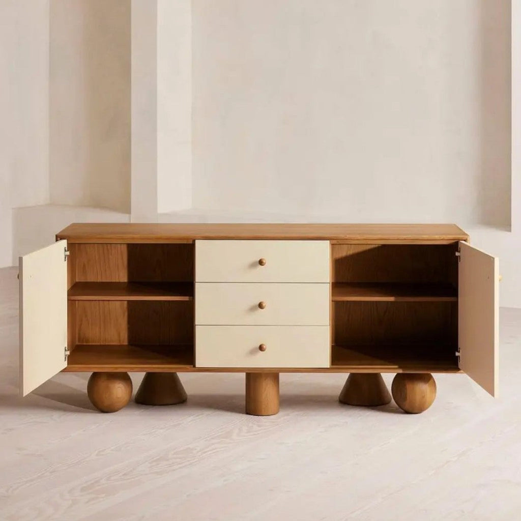 Marcel Oak Wood Cabinet & Sideboard modern storage