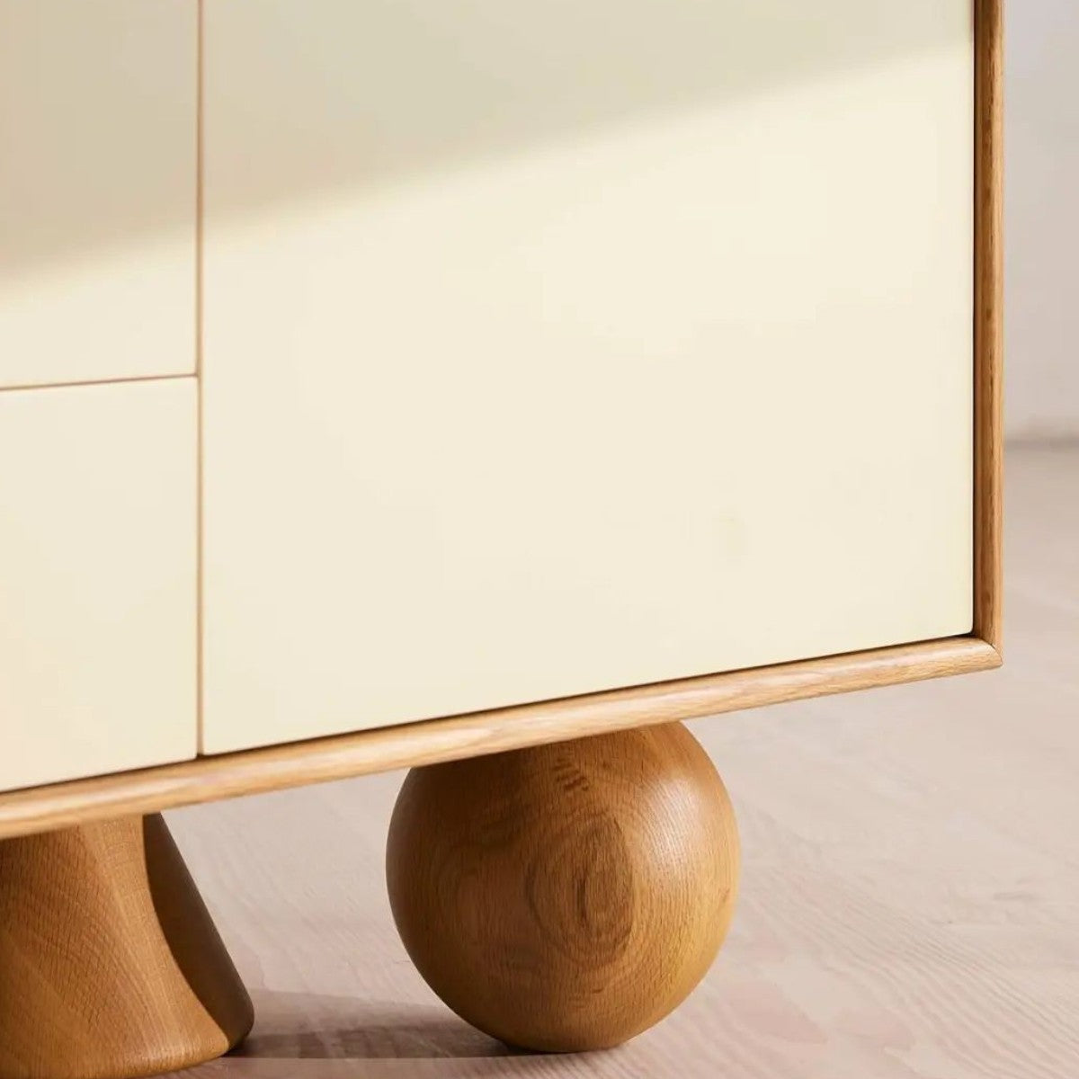 Marcel Oak Wood Cabinet & Sideboard leg detail