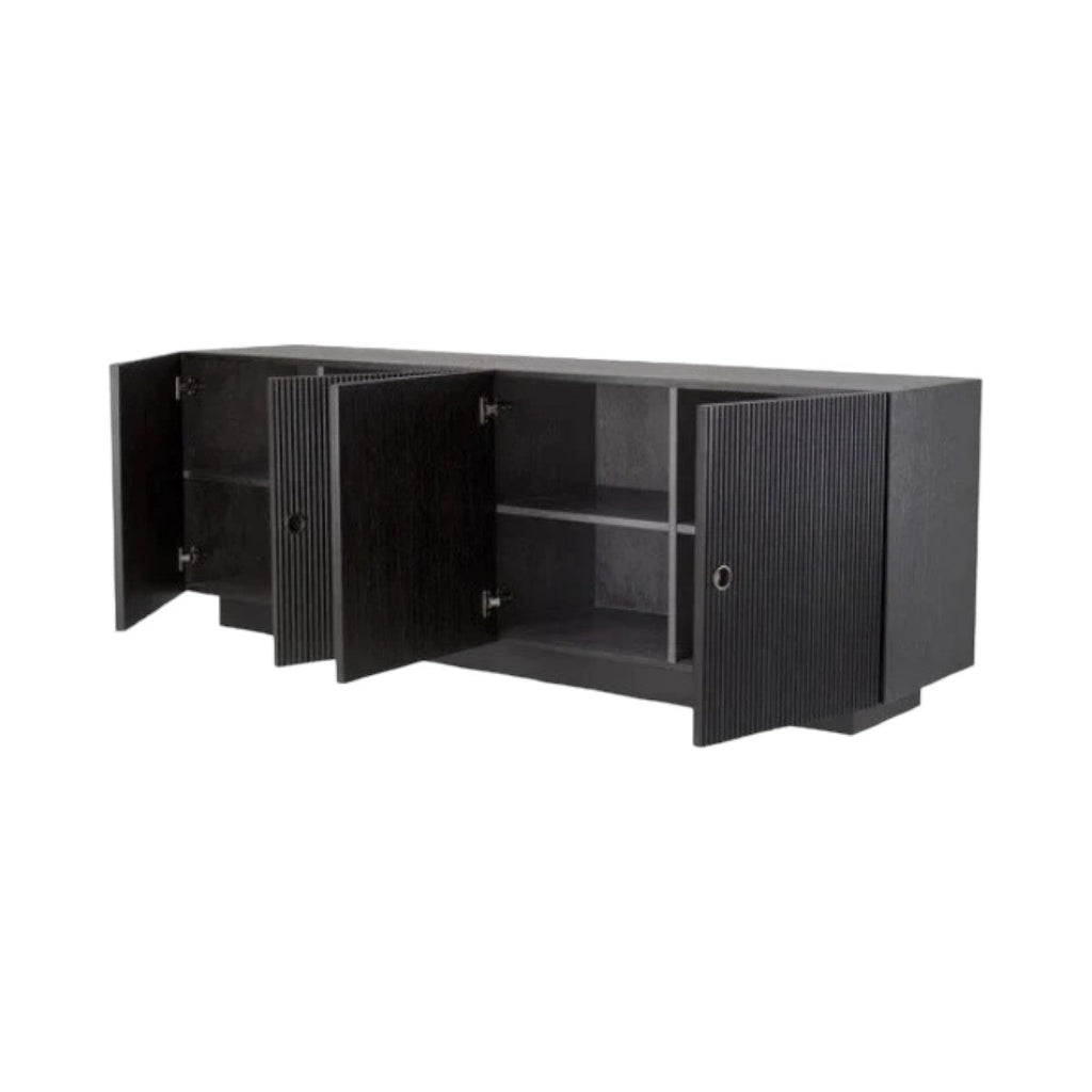 Marek Oak Wood TV Unit Cabinet & Sideboard storage cabinet doors