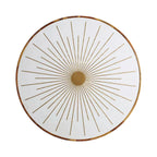 Top view of Maren round starburst coffee table in brass finish