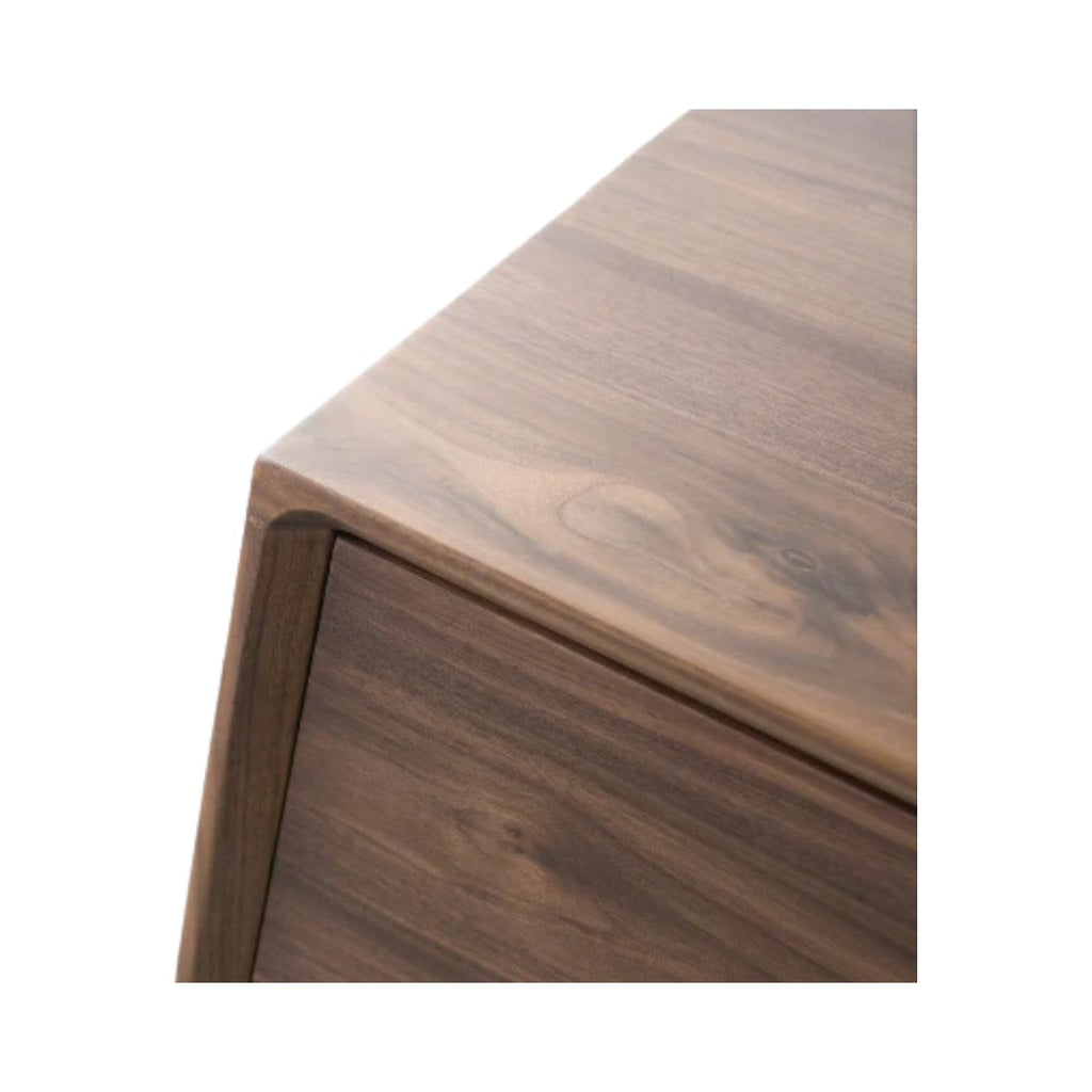 Maren Walnut Wood TV Unit side profile view