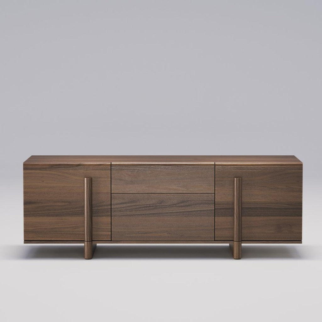 Front view Melanion Walnut Wood TV Unit Cabinet & Sideboard