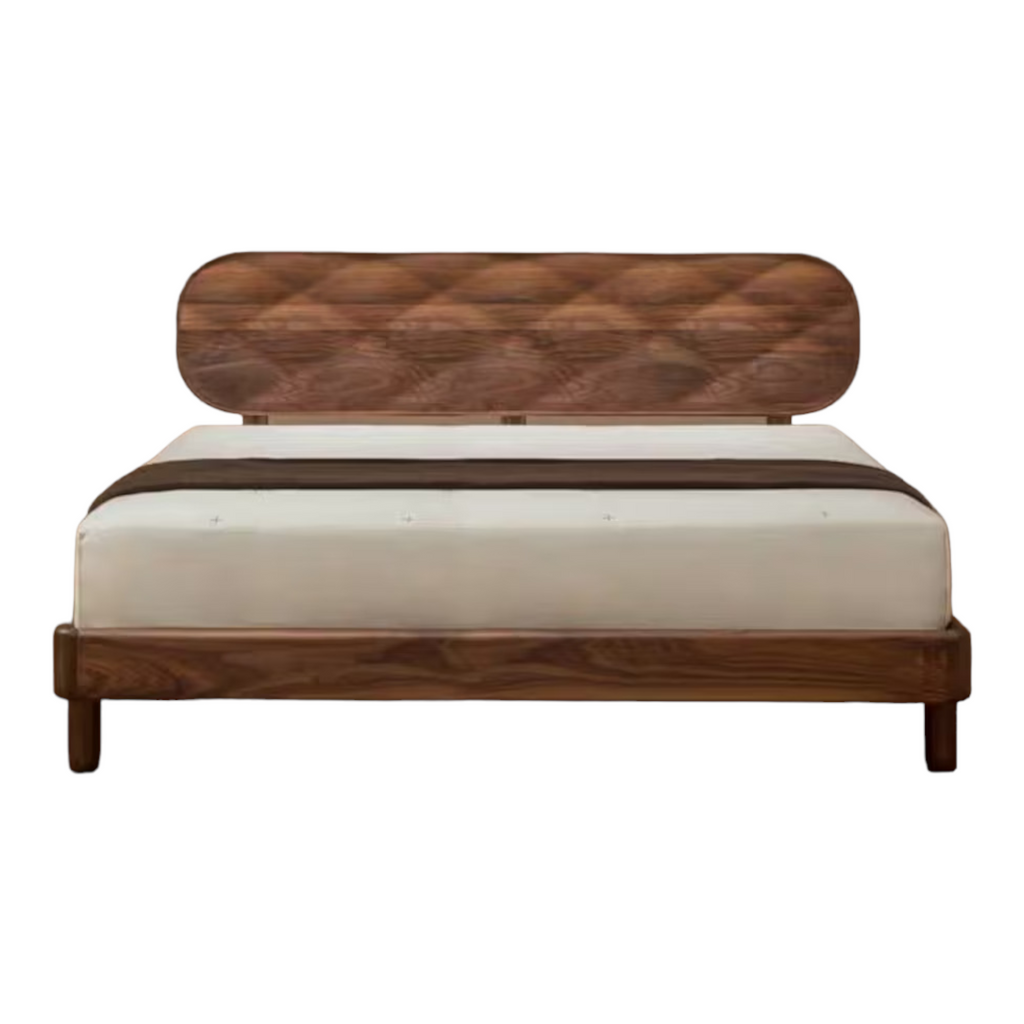 Aase Walnut Wood Bed frame