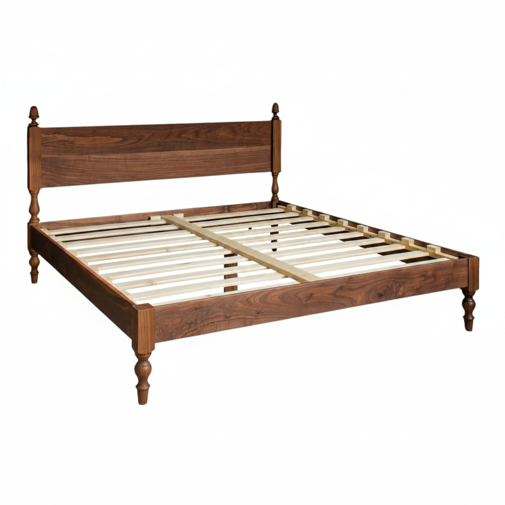 Acelynn Walnut Wood Bed