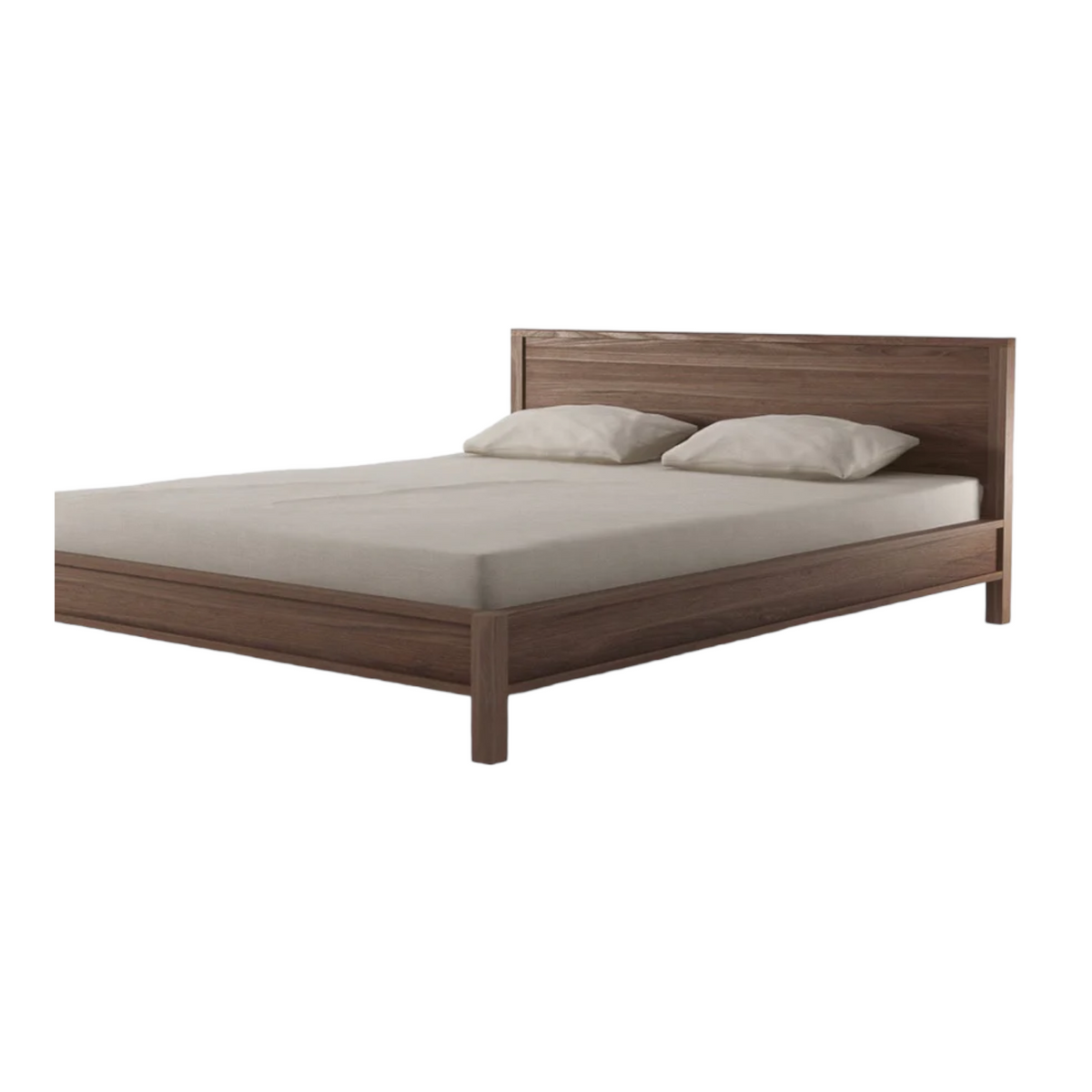 Ailis Walnut Wood Bed design