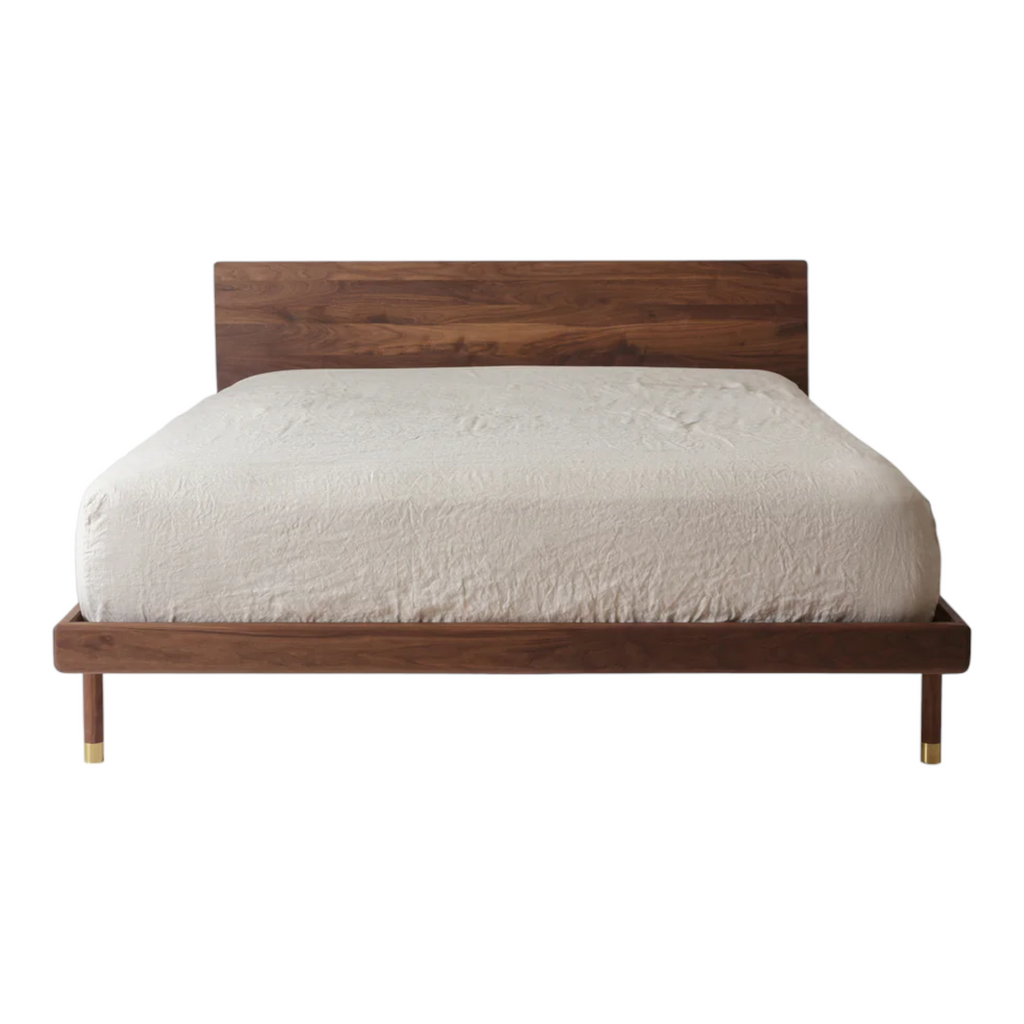 Akos Walnut Wood Bed frame